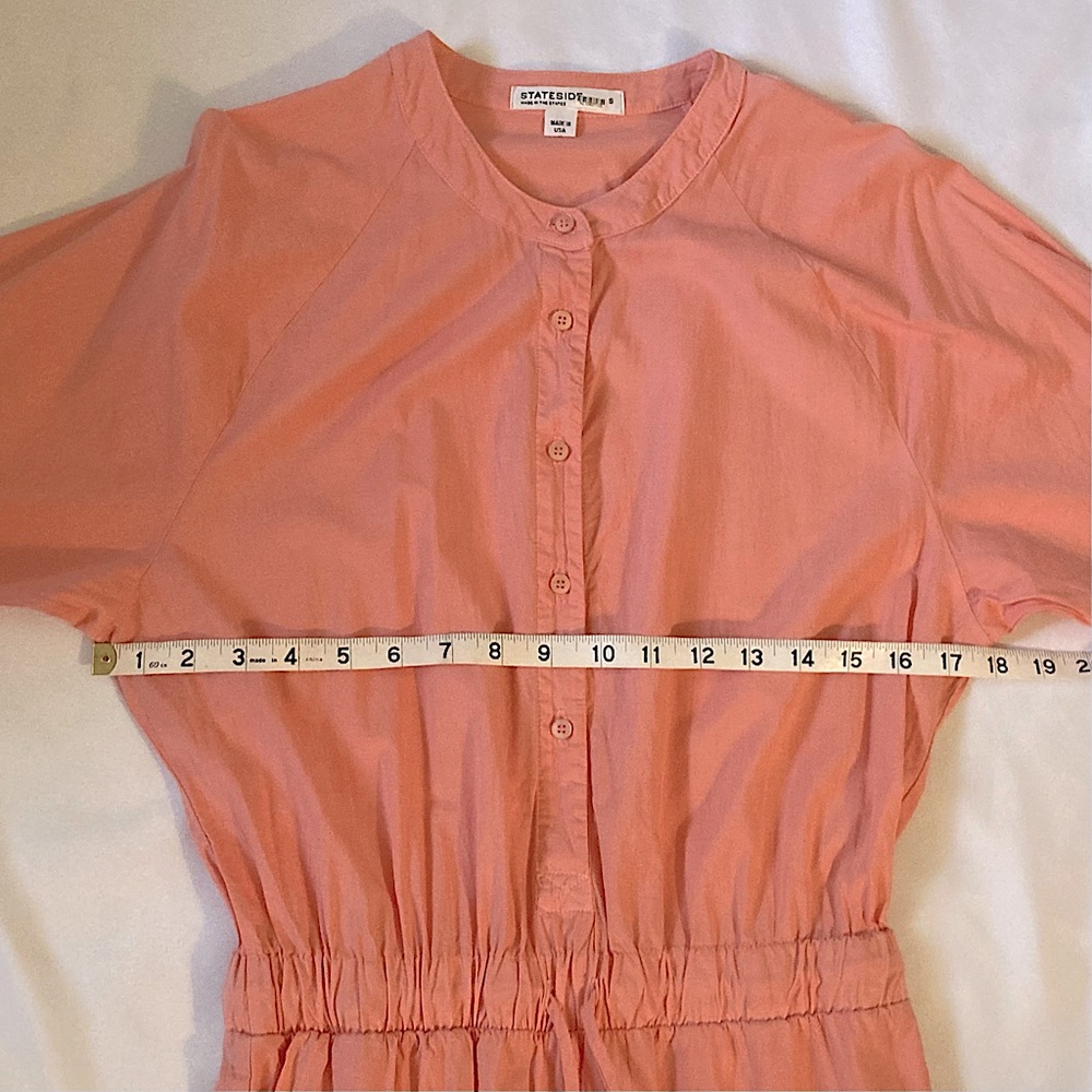 ⭐️ Stateside Long Sleeved 100% Button Down Cotton Jumpsuit Small Coral - Picture 9 of 12